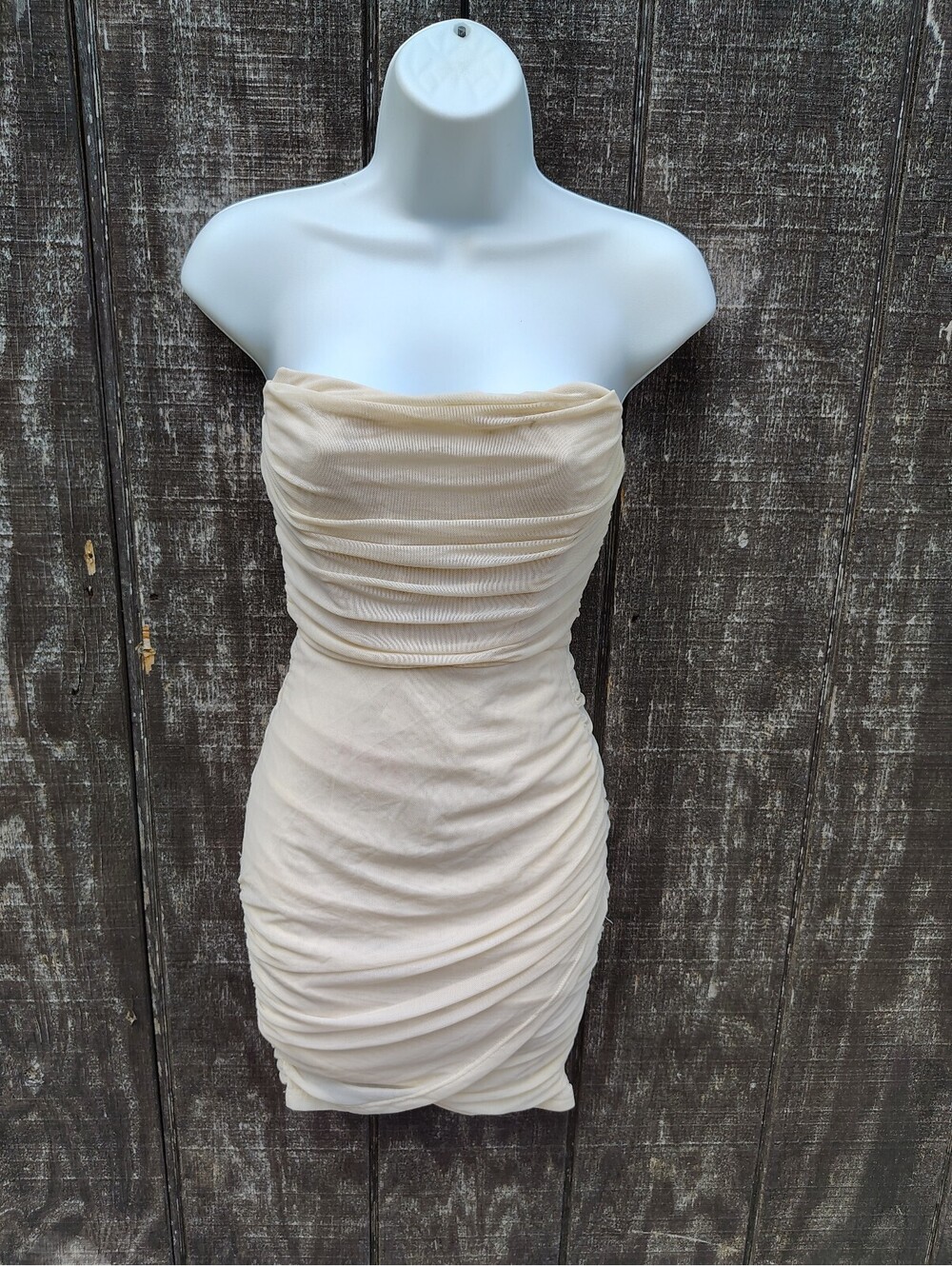 Nude Strapless Bodycon Dress